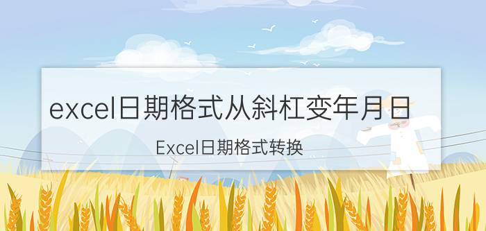 excel日期格式从斜杠变年月日 Excel日期格式转换